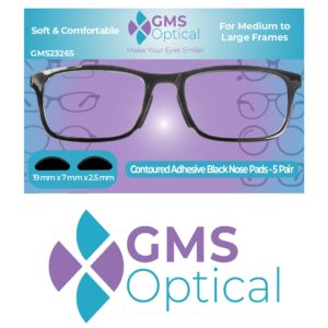 GMS Optical? 2.5mm Anti-slip Adhesive Contoured Soft Silicone Eyeglass Nose Pads with Super Sticky Backing - 5 Pair (Black) - Image 6