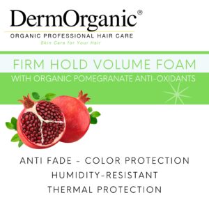 DermOrganic Firm Hold Volume Foam with Pomegranate Anti Fade Extract to Lift and Support Curls and Fine Hair-5 Fl Oz - Image 3