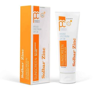 SOLBAR Sunscreen Zinc Unscented Transparent Cream SPF 38, 4 oz