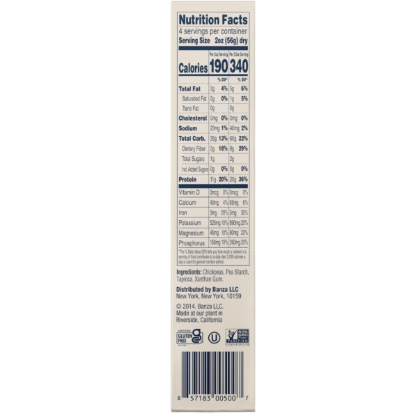 Banza Gluten-Free Chickpea Pasta, Shells 20g Protein | Lower Carb | High Fiber | High Protein | Plant Based Pasta | 8oz (Pack of 6) - Image 3