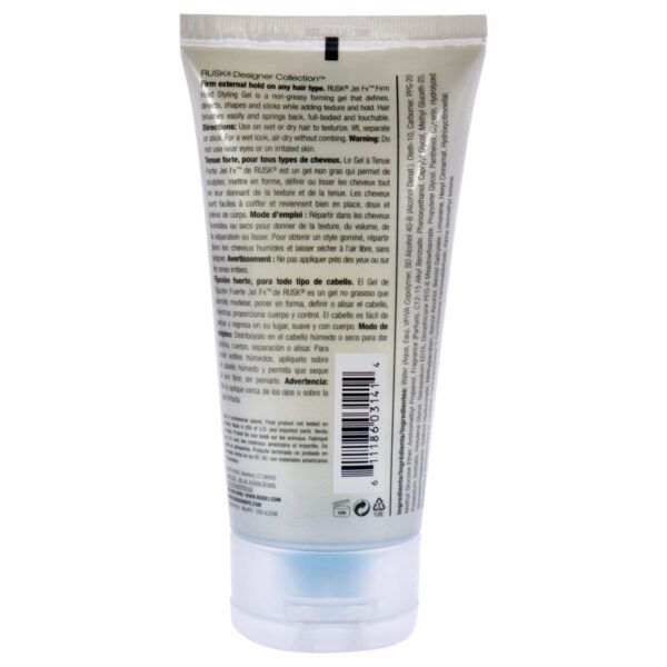 RUSK Designer Collection Jel Fx Firm Hold Styling Gel, 5.3 Oz, Medium to Firm-Hold, Used for Slicking, Molding, or Blow-Drying without Flaking, Full-B - Image 2