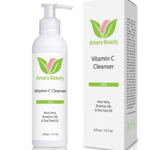 Amara Beauty Facial Cleanser with 15% Vitamin C, Aloe Vera, Rosehip Oil & Tea Tree Oil, 6 fl. oz.