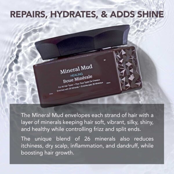 Saphira Mineral Mud Hair Mask, Deep Healing Hair Treatment for Dry, Damaged, Bleached, Color-Treated Hair and Scalp, Sulfate-Free, Paraben-Free, Repai - Image 3