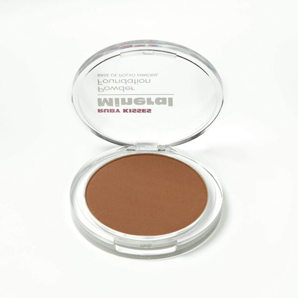 Ruby Kisses Mineral Pressed Powder Foundation, Medium to Full Coverage Natural Finish 0.35 Ounce (Honey Brown) - Image 2