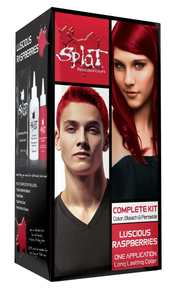 Splat | Luscious Raspberries | Original Complete Kit | Semi-Permanent Hair Dye | Vegan & Cruelty-Free