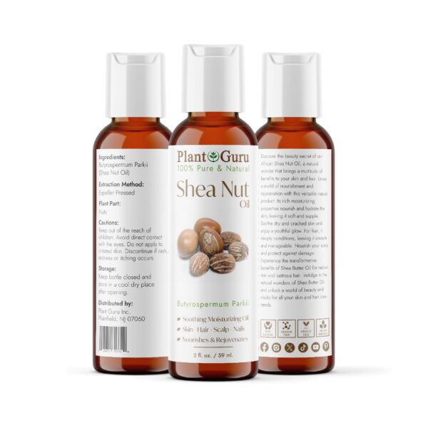 African Shea Nut Butter Oil 2 fl. oz. 100% Pure Natural Skin, Face, Hair Growth And Moisturizer. DIY Body Butters, Lotions, Creams, Lip Balm And Soap - Image 2