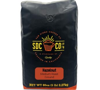 San Diego Coffee Hazelnut, Medium Roast, Ground Coffee, 5-Pound Bag Caf? molido tostado