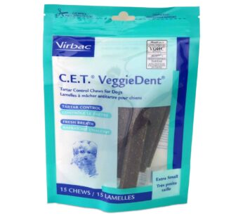 C.E.T. VeggieDent Dental Chews, Extra Small, 15 count