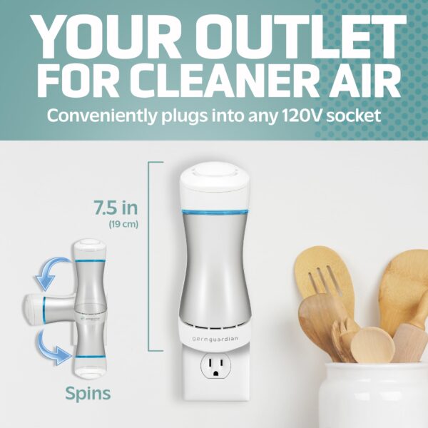 GermGuardian GG1000 Small Air Purifier, Pluggable UVC Air Sanitizer, Room Deodorizer, Kills Germs, Freshens Air, Reduces Odors from Pets, Mold, Smokin - Image 4