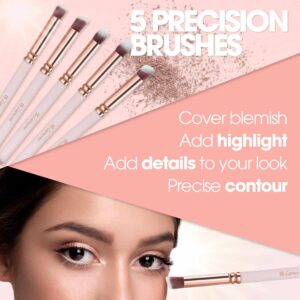 Kabuki Makeup Brush Set - Foundation Powder Blush Concealer Contour Brushes - Perfect for Liquid, Cream or Mineral Products - 10 Pc Collection with Pr - Image 4