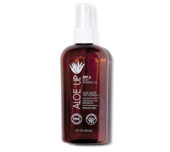Aloe Up Light Tanning Oil With SPF 6 Sunscreen – Body and Face Tanning Oil for Outdoor Sun – With Pure Aloe Vera Oil and Natural Oils – Absorbs Quickl