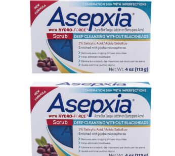 Asepxia Scrub Exfoliante Cleansing Bar Soap 4 oz (Pack of 2)