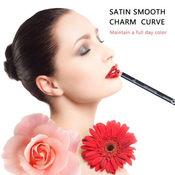 DC-BEAUTIFUL 12Pcs Lot Set 12 Colors Lip Liner Pencil Waterproof Non-marking Matt Velvet Lipstick Pen, Professional Long Lasting Lipliner Set with Sha - Image 2