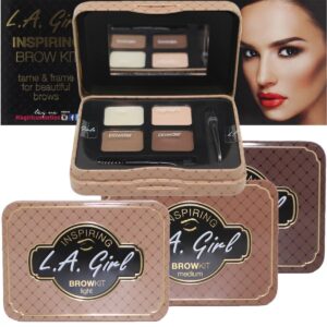 L.A. Girl Inspiring Brow Kit, Dark and Defined (Dark), Brow Wax 0.035 oz., Brow Powder 0.15 oz., Includes Tweezers and Dual Ended Brush with Spoolie - Image 4