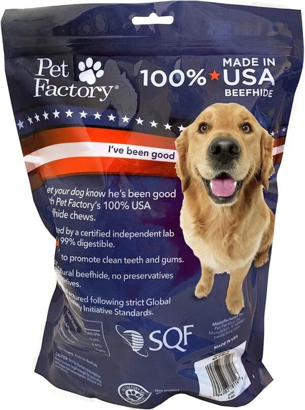 Pet Factory 100% Made in USA Beefhide 6-7" Knotted Bones Dog Chew Treats - Natural Flavor, 8 Count/1 Pack - Image 2
