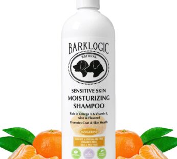 BarkLogic Sensitive Skin Moisturizing Shampoo, Tangerine, 16 fl oz -No Parabens, No Phthalates, No Sulfates, No DEA & PEG – w/Omega 3 and Vitamin E to