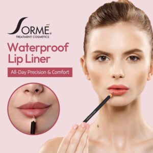 Sorme Cosmetics Smearproof Lipliner in Natural Nude 0.06 oz | Smudgeproof Nude Lip Liner Pencil | High Definition Waterproof Lip Liners for Women | Hy - Image 2