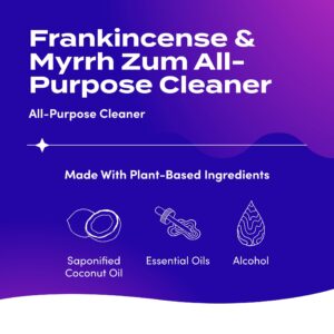 Zum by Indigo Wild All-Purpose Cleaner - Natural Multipurpose Cleaner Made with Essential Oils, Baking Soda & More - Frankincense & Myrrh, 16 fl oz - Image 2