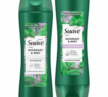 Suave Shampoo and Conditioner, Rosemary & Mint ? Invigorating Formula with 100% Natural Essential Oils, 12.6 Oz Ea