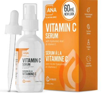 All Natural Advice Vitamin C Serum For Face, 60ml / 2oz with 20% Vitamin C, Hyaluronic Acid, Aloe, MSM, Vitamin E, & Organic Botanicals Solution, Supp