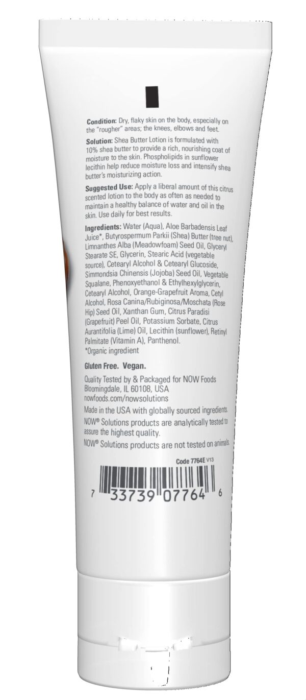 NOW Solutions, Shea Butter Lotion, Intense Moisture for Extremely Dry Rough Skin, 4-Ounce - Image 2