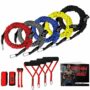 Resistance Bands, 15 Pieces Exercise Elastic Bands Set, 20lbs to 40lbs Resistance Tubes with Heavy Duty Protective Nylon Sleeves Anti-Snap for Fitness