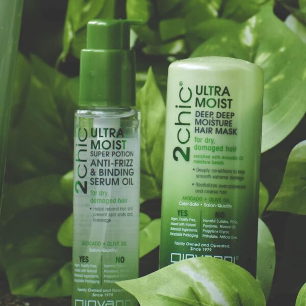 GIOVANNI 2chic Ultra-Moist Dual Action Protective Leave-In Spray - Protects from Heat Styling Breakage, Avocado & Olive Oil, Aloe Vera, Shea Butter, B - Image 4