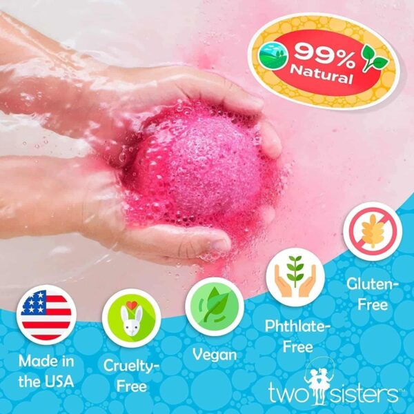 Two Sisters Lavender Bubble Bath Bombs for Women, Teens & Kids - Romantic Purple Bath Bomb - Incredible Scent, USA Made, Kids Safe Ingredients, Won't - Image 5