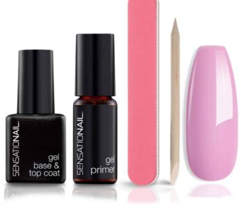SensatioNail Gel Base and Top Coat Nail Polish Kit – For a Long-Lasting Salon Grade Manicure – 5 Piece Set Includes Gel Primer, Base & Top Coat, and M