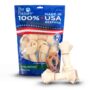 Pet Factory 100% Made in USA Beefhide 6-7" Knotted Bones Dog Chew Treats - Natural Flavor, 8 Count/1 Pack
