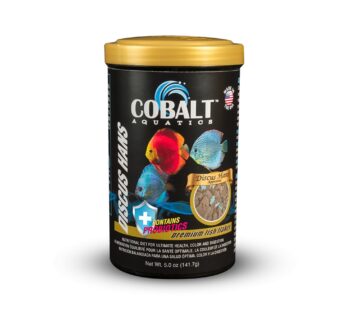 Cobalt Discus Hans Flake, 5 oz – Advanced Nutrition for Discus Fish | Salmon Meal | Probiotics & Blue Flakes for Health | Won’t Cloud Water