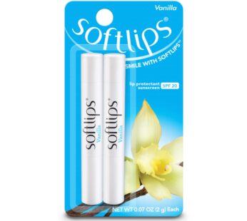 Softlips Lip Protectant SPF 20, Vanilla 2 count (Pack Of 6)