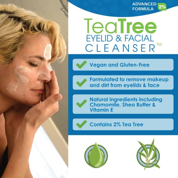 Eye Eco Advanced Tea Tree Eyelid and Facial Cleanser - Non-Irritating Eyelash & Eyelid Cleanser, Removes Debris & Irritations ? Soothing Formula Made - Image 2