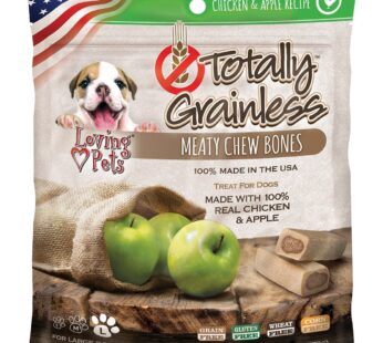 Loving Pets Totally Grainless Chicken And Apple Recipe Meaty Chew Bones For Large Dogs (1 Pack), 6 Oz, (5311)