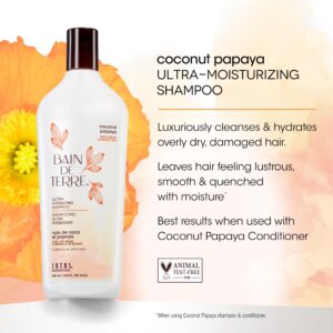 Bain de Terre Coconut Papaya Ultra Hydrating Shampoo, Moisture Quench for Dry, Damaged Hair, with Argan & Monoi Oils, Paraben-Free, Color-Safe, Vegan, - Image 3