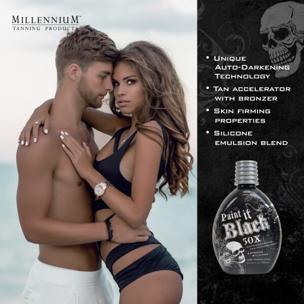 Millennium Tanning Paint It Black 50X - Extreme Dark Tanning Lotion, 13.5 Ounces - Image 3