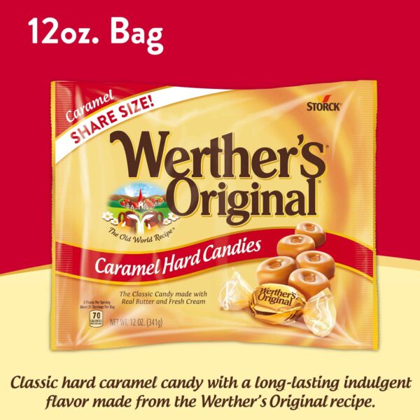 WERTHER'S ORIGINAL Caramel Hard Candies, 9 Ounce Bag, Hard Candy, Individually Wrapped Candy Caramels, Caramel Candy Sweets, Bag of Candy - Image 2