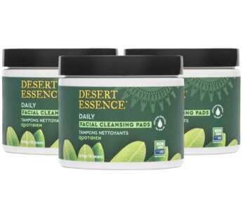 Desert Essence Natural Tea Tree Oil Facial Cleansing Pads – 50 Count – Pack of 3 – Face Cleanser – Soothes & Calms Skin – Makeup Remover Pads – Remove