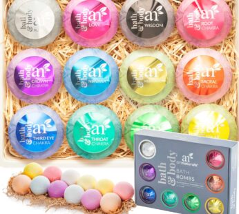 ArtNaturals Large Bath Bombs Gift Set kit ? (12 x 4 Oz / 113g) – Natural Handmade Essential Oil Spa Bubble bath bomb balls Fizzies for Relaxation Mois