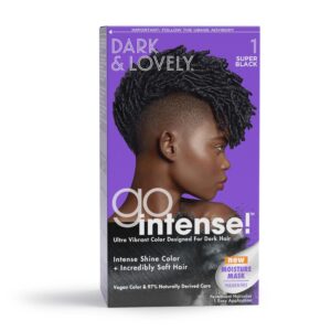 SoftSheen-Carson Dark and Lovely Ultra Vibrant Permanent Hair Color Go Intense Hair Dye for Dark Hair with Olive Oil for Shine and Softness, Super Bla - Image 1