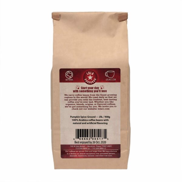 Lola Savannah Pumpkin Spice Ground Caffeinated Coffee, 2lb - Image 3