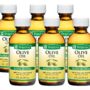 De La Cruz Pure Olive Oil - Natural Expeller Pressed Olive Oil for Hair and Skin - Lightweight Body Oil for Dry Skin 2 Fl Oz (6 Bottles)