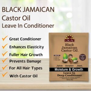 OKAY - Black Jamaican Castor Oil Leave-In Conditioner - All Hair Types/Textures - Repair, Moisturize, Grow Healthy Hair - with Argan Oil, Shea Butter - Image 3