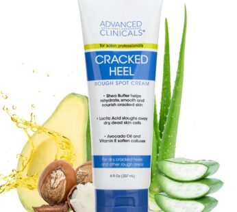 Advanced Clinicals Cracked Heel Foot Cream Skin Care Moisturizer Lotion For Feet W/Shea Butter | Helps Heal Cracked Skin, Rough Spots, Calluses, & Dry