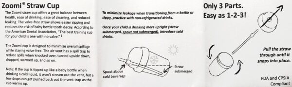 nuSpin Kids 8 oz Zoomi Straw Sippy Cup, Butterflies Style - Image 2