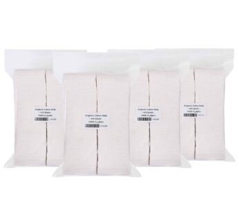 Japanese Organic Cotton Pads 100 Pieces 100% Organic Unbleached [Made in Japan] (4 Packs)
