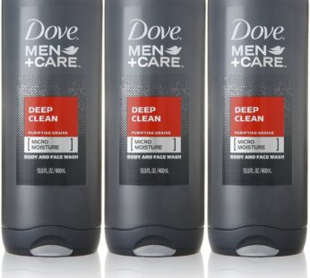 Dove Men+Care Body and Face Wash, Deep Clean, 13.5 Ounce (Pack of 3)