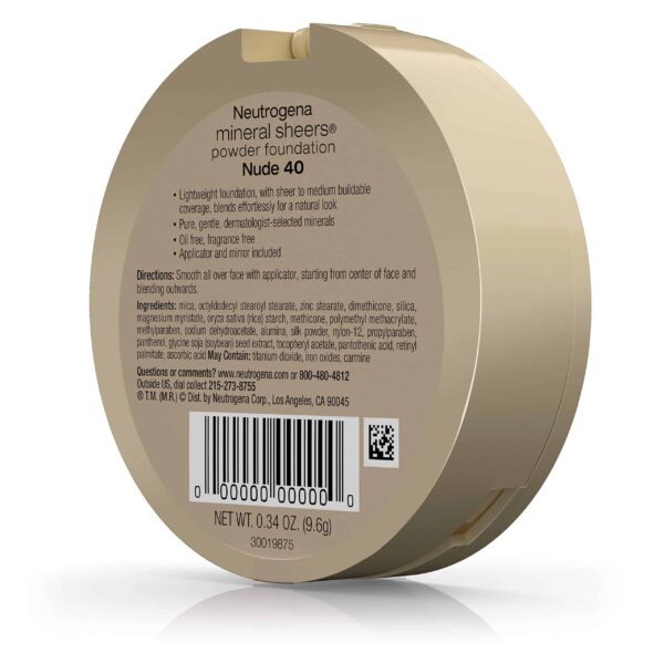 Neutrogena Mineral Sheers Powder Foundation, Nude 40, 0.34 Ounce - Image 5