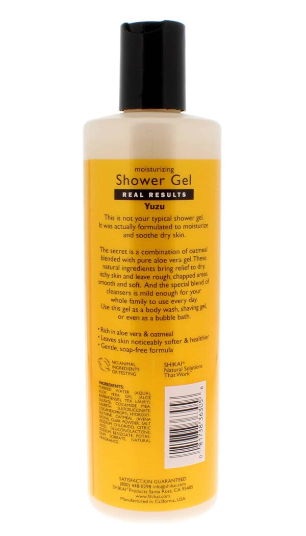ShiKai Daily Moisturizing Shower Gel (Yuzu, 12oz, Pack of 3) | Gentle Formula | Aloe Vera & Oatmeal for Soft, Healthy Skin | Dry Skin Relief - Image 3