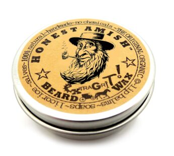 Honest Amish Extra Grit Beard Wax – Natural and Organic – Hair Paste and Hair Control Wax – 2 ounce